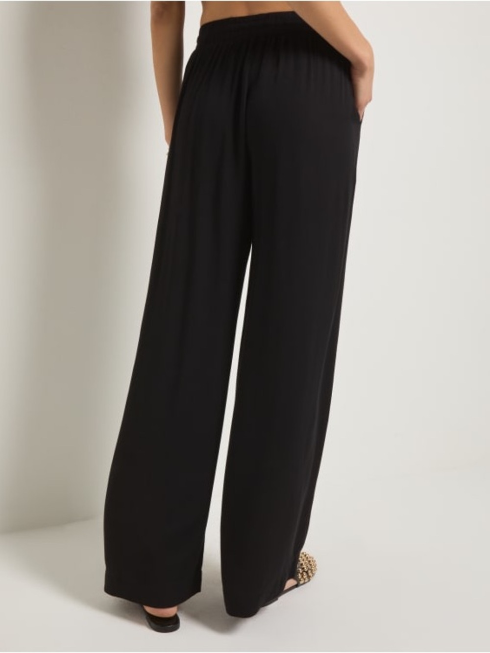 Sunset Drawstring Wide Leg Pant Wide-Leg Pull-On Pants in Black new without tags - Picture 4 of 10
